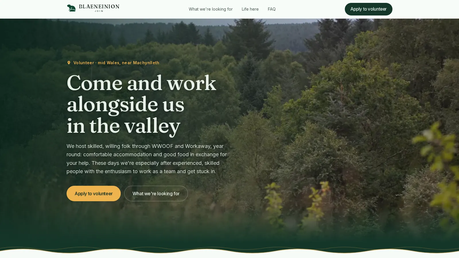 Blaeneinion volunteer website