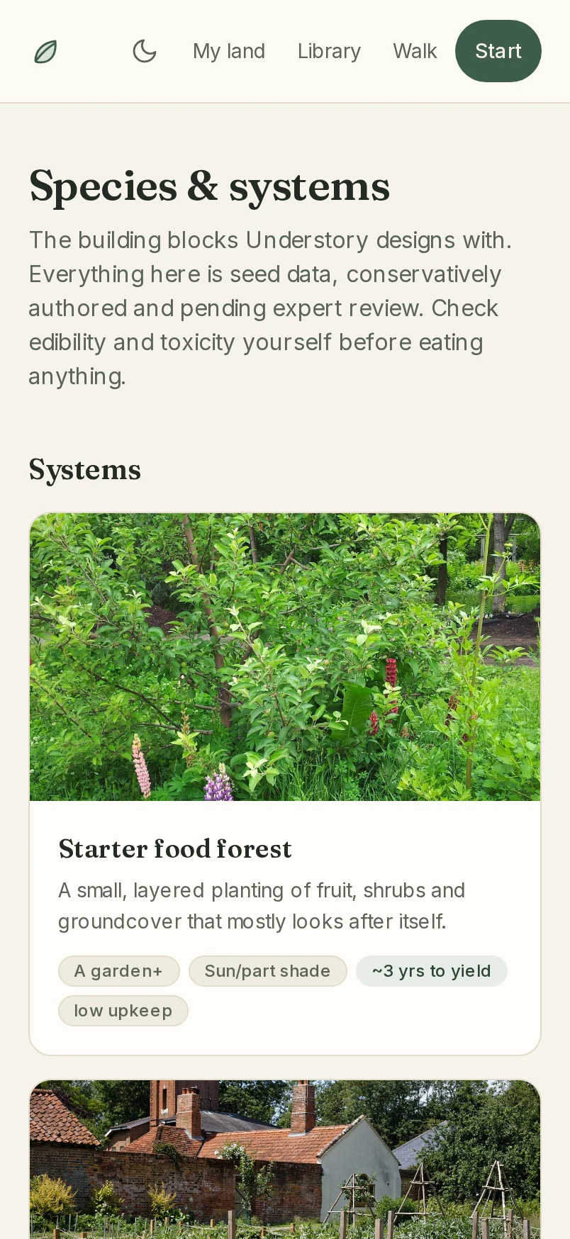 Understory phone interface